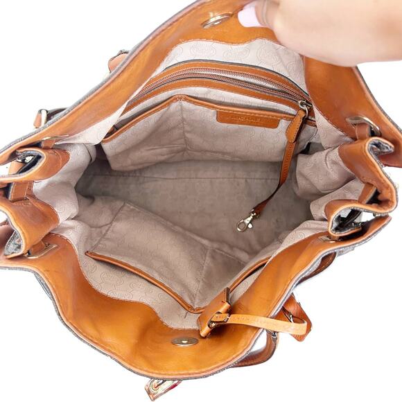 Michael Kors Hamilton Large Satchel Tote Brown Monogram - Picture 5 of 9